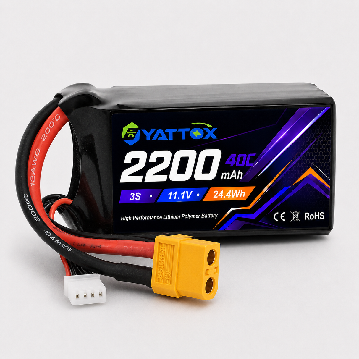 NewYenk 3S 2200mAh 11.1V 40C with XT30/XT60 100% LCO LiPo Battery