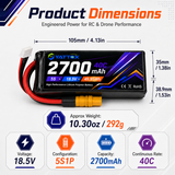 Yattox 5S 2700mAh 40C 100%LCO  Lipo Battery
