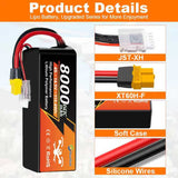 Yattox  4S 8000mAh 60C with XT60 100% LCO Lipo Battery