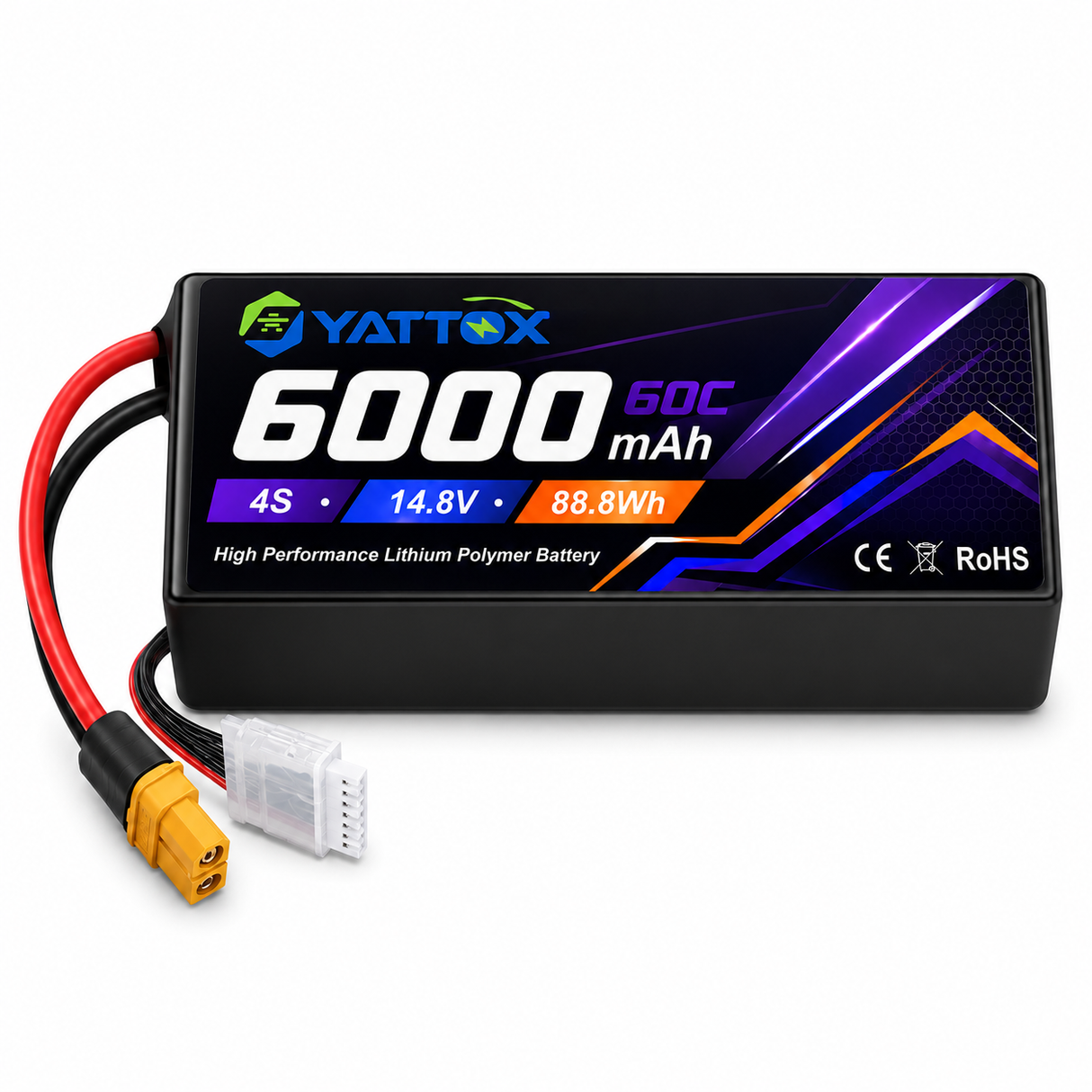 Yattox  4S 6000mAh 60C （Burst 120C）Lipo Battery with EC5 100% LCO
